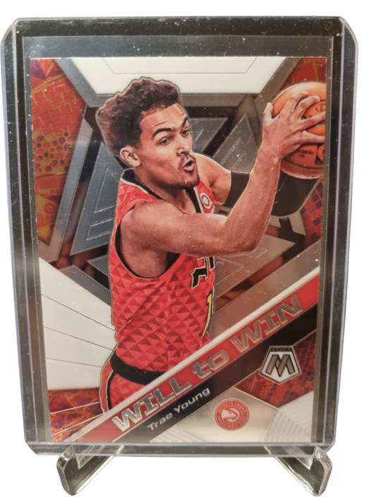 2019-20 Panini Mosaic #11 Trae Young Will To Win