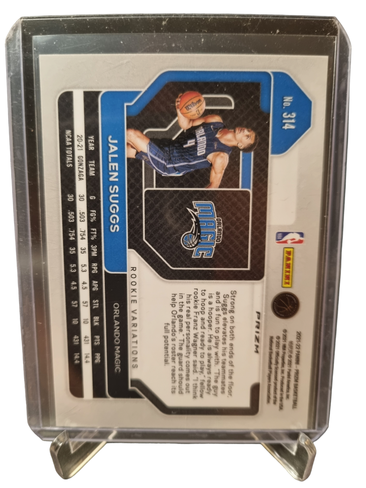 2021-22 Panini Prizm #314 Jalen Suggs Rookie Card Fastbreak Variation