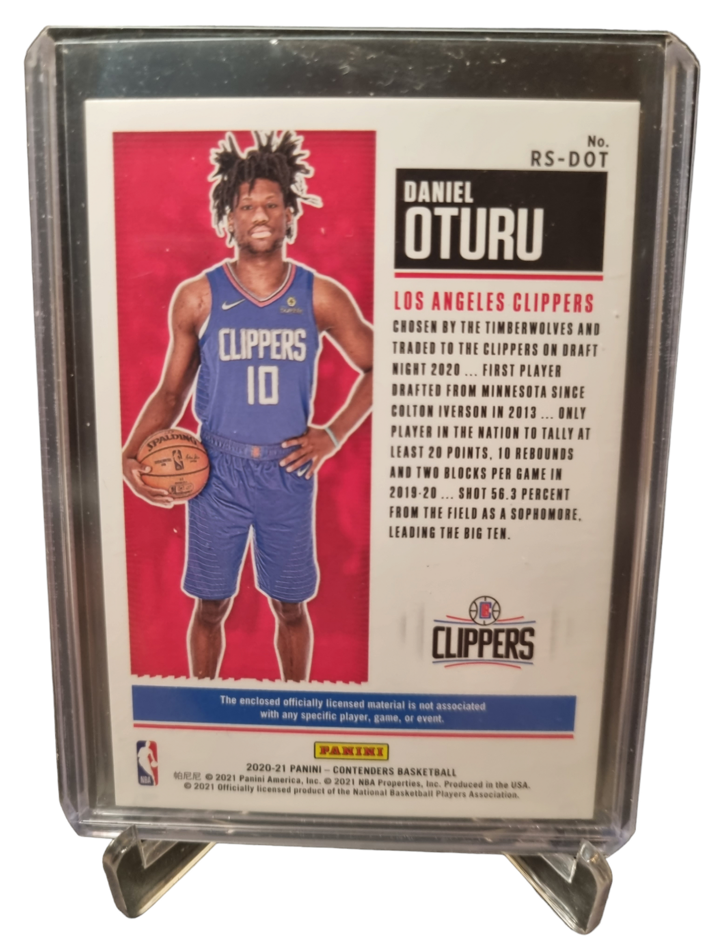 2020-21 Panini Contenders #RS-DOT Daniel Oturu Rookie Patch