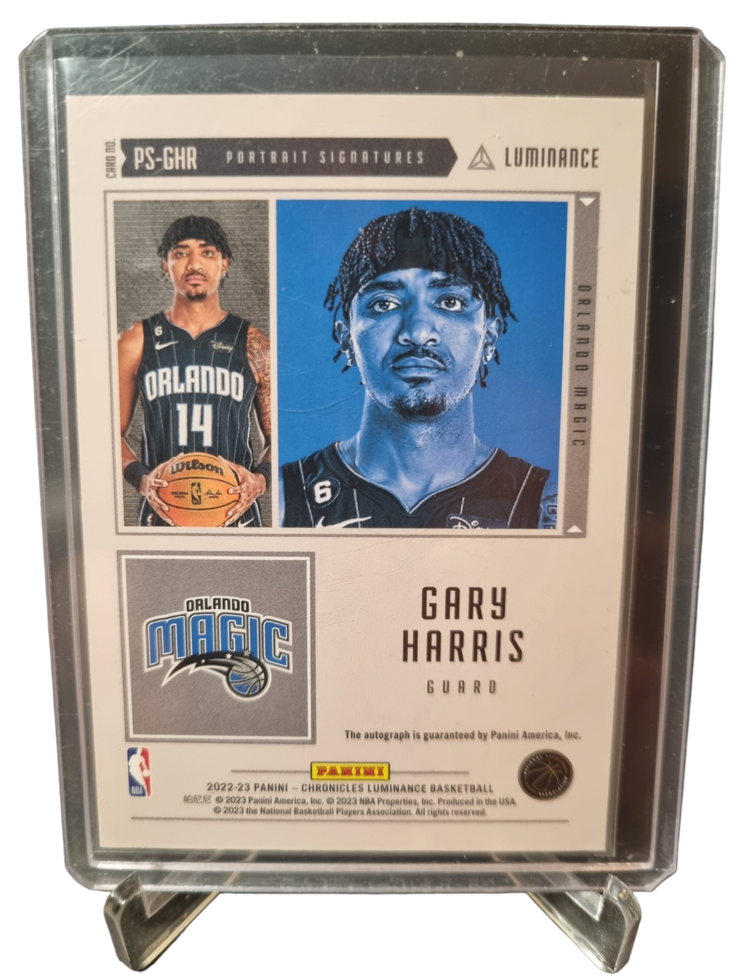 2022-23 Panini Chronicles Luminance #PS-GHR Gary Harris Autograph 61/99