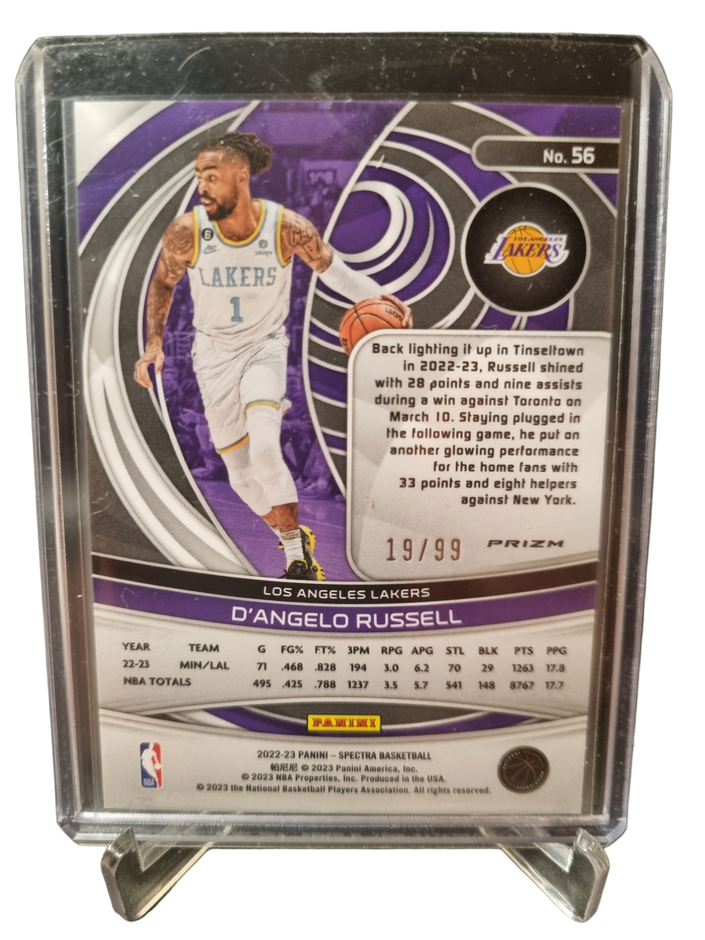 2022-23 Panini Spectra #56 D'Angelo Russell Prizm 19/99