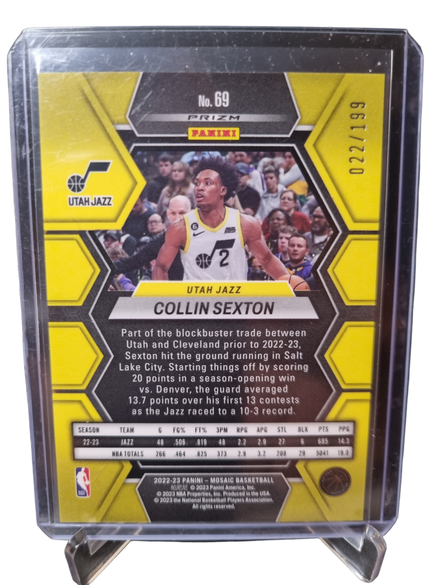 2022-23 Panini Mosaic #69 Colin Sexton Mosaic Prizm 022/199