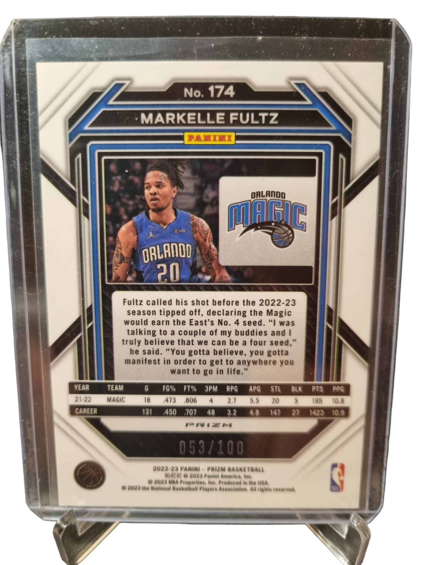 2022-23 Panini Prizm #174  Markelle Fultz Fastbreak Red Prizm 053/100