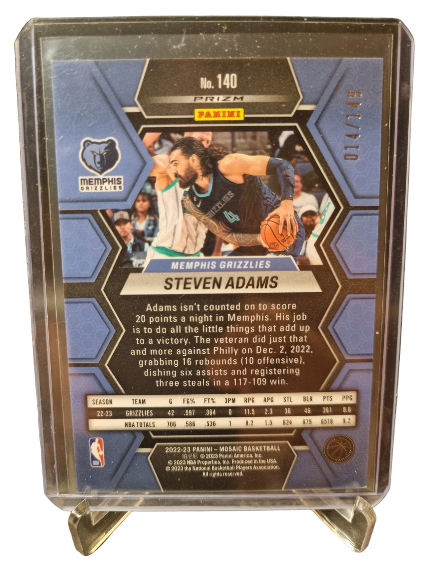 2022-23 Panini Mosaic #140 Steven Adams Pink Mosaic Prizm 014/149