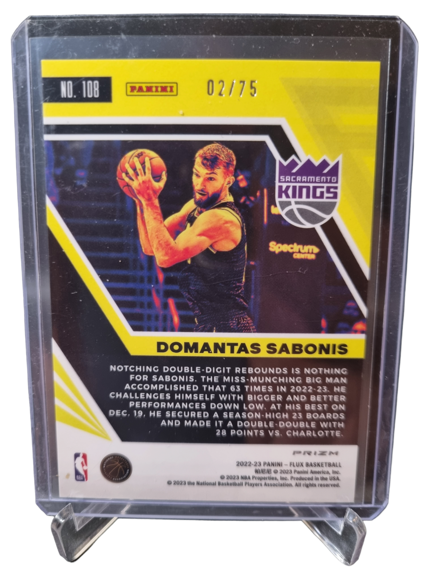 2022-23 Panini Flux #108 Domantas Sabonis Purple Prizm 02/75