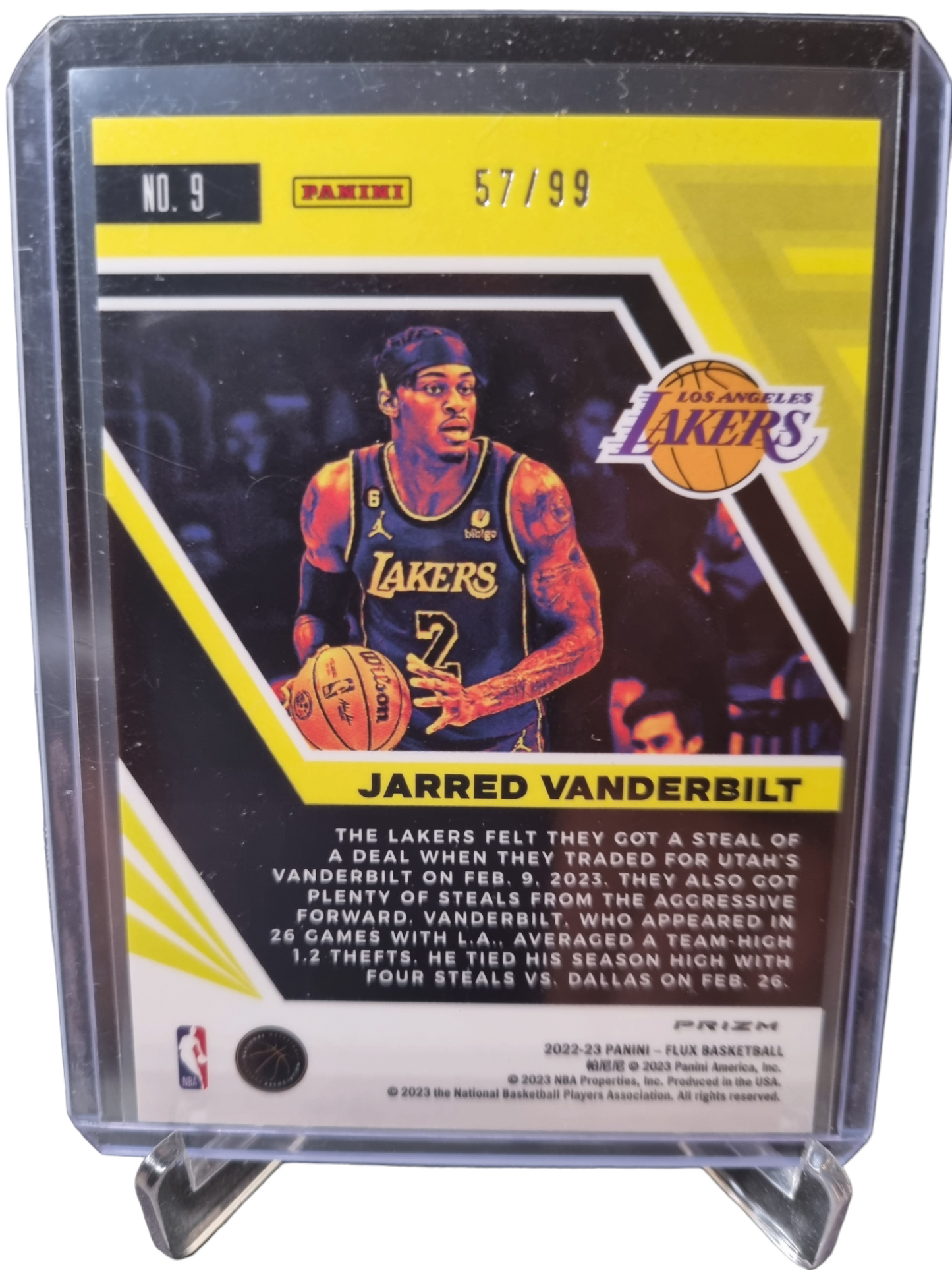 2022-23 Panini Flux #9 Jarred Vanderbilt Blue Prizm 57/99