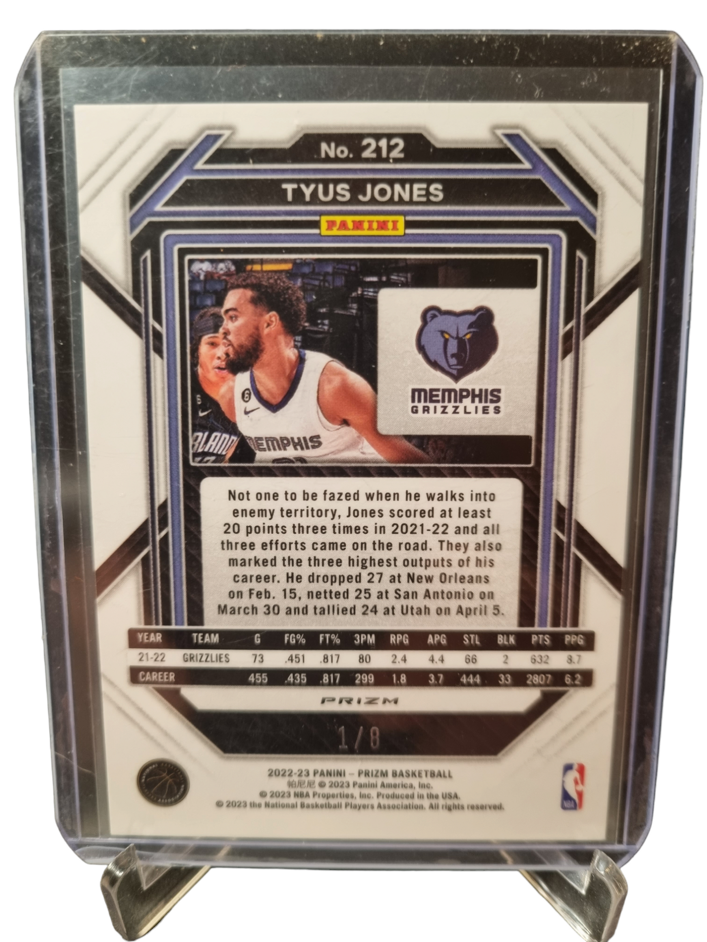 2022-23 Panini Prizm #212 Tyus Jones Green Scope Prizm 1/8