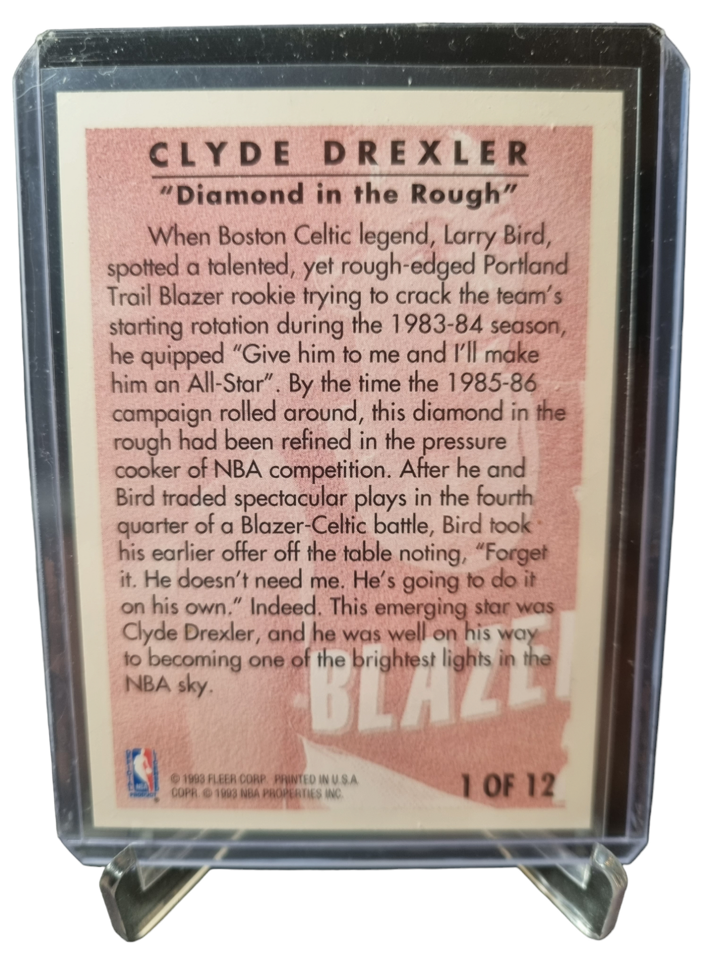 1993-94 Fleer #1 of 12 Clyde Drexler Career Highlights Diamond In The Rough