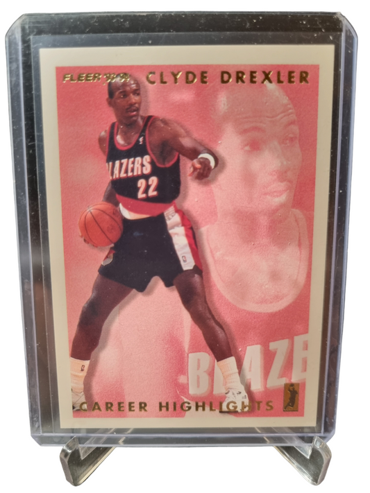 1993-94 Fleer #1 of 12 Clyde Drexler Career Highlights Diamond In The Rough