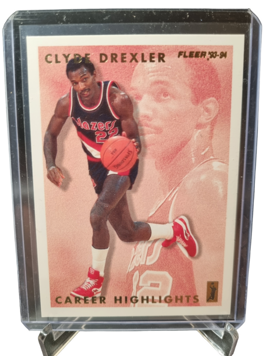 1993-94 Fleer #3 of 12 Clyde Drexler Career Highlights Southern Rock N Roll
