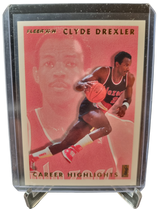 1993-94 Fleer #4 of 12 Clyde Drexler Career Highlights Learning The Ropes