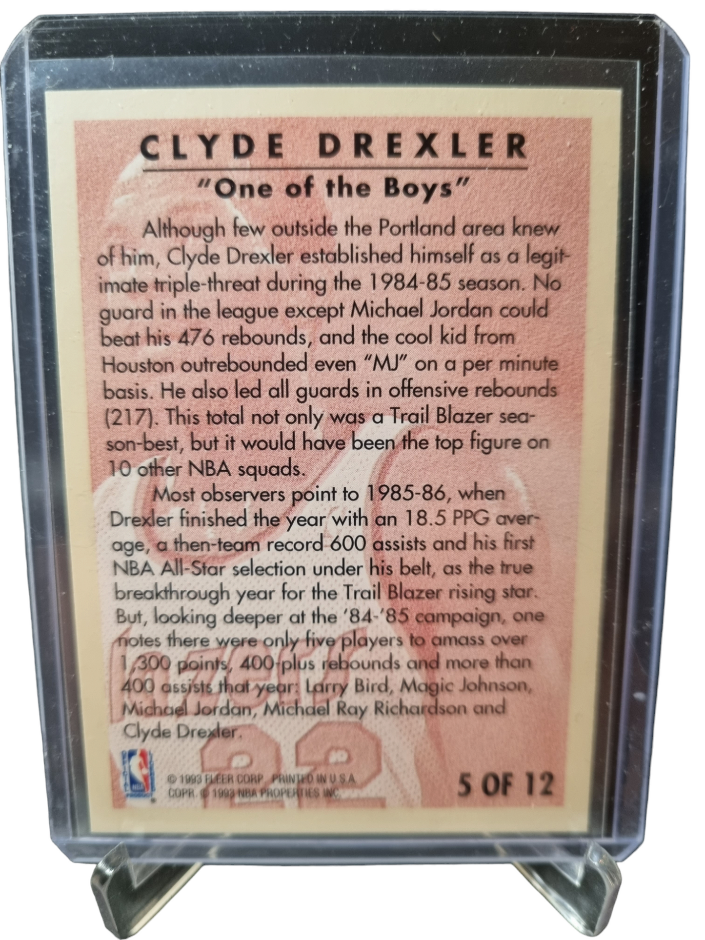 1993-94 Fleer #5 of 12 Clyde Drexler Career Highlights One Of The Boys