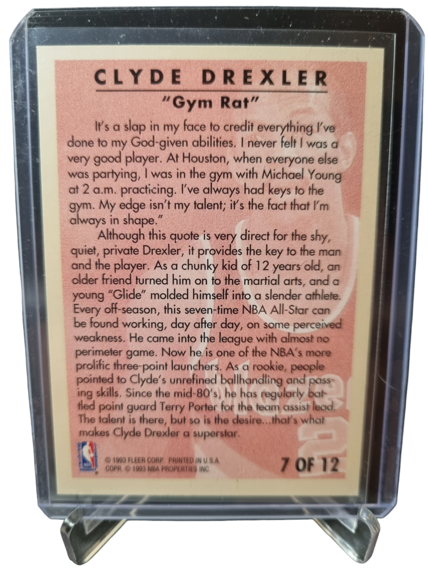 1993-94 Fleer #7 of 12 Clyde Drexler Career Highlights Gym Rat