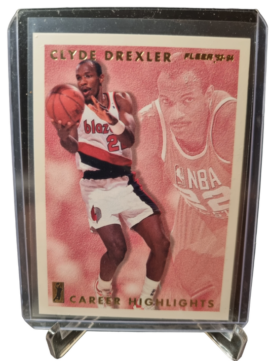 1993-94 Fleer #8 of 12 Clyde Drexler Career Highlights Best In The West