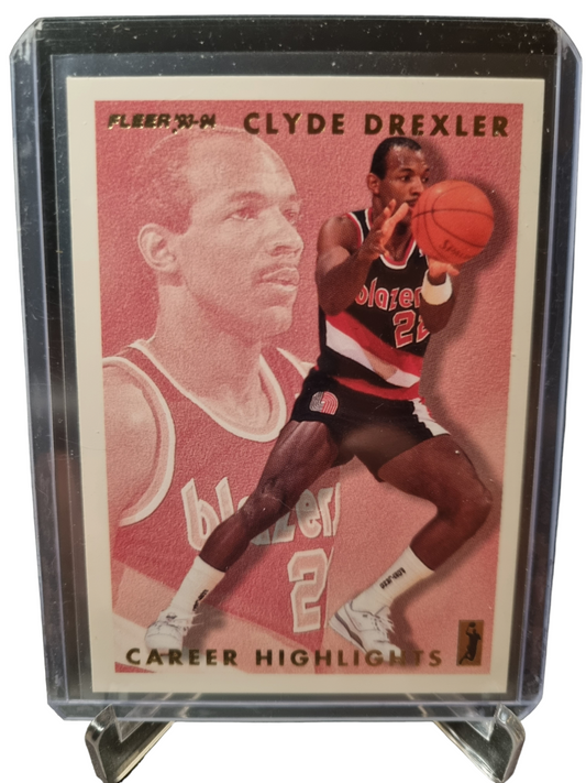 1993-94 Fleer #9 of 12 Clyde Drexler Career Highlights Carbon Copy