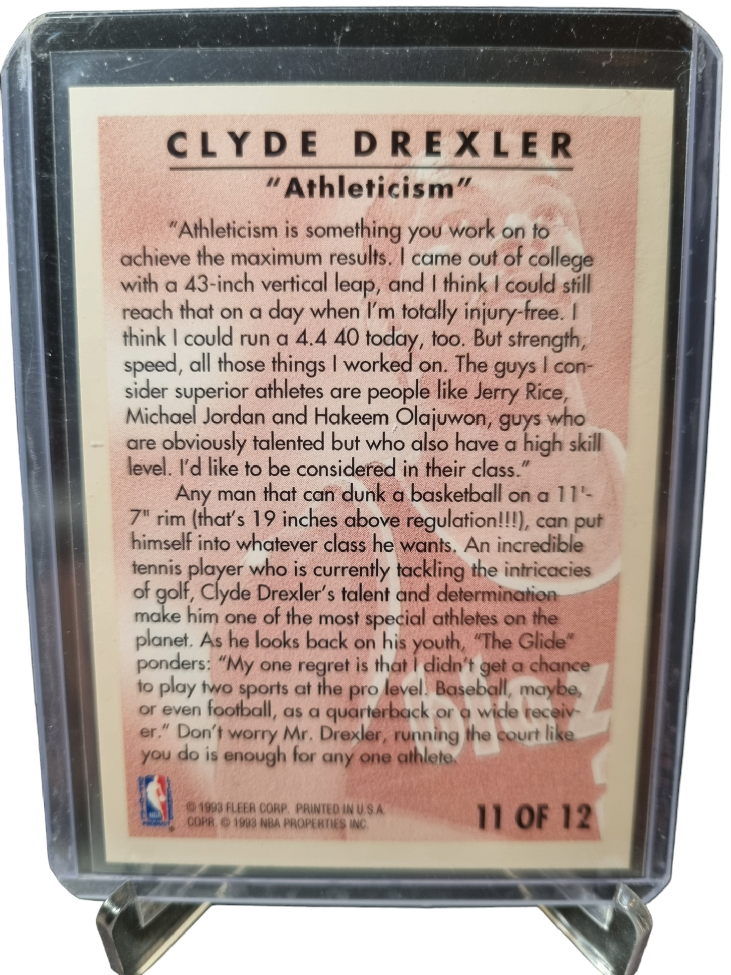 1993-94 Fleer #11 of 12 Clyde Drexler Career Highlights Athleticism