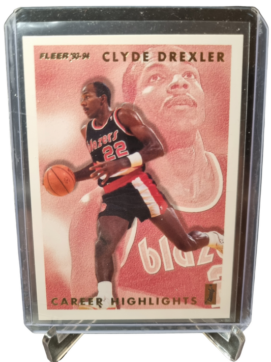 1993-94 Fleer #11 of 12 Clyde Drexler Career Highlights Athleticism