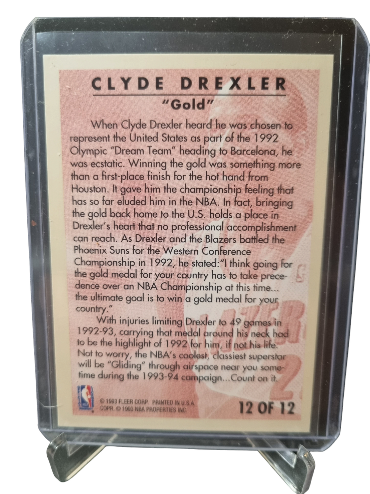 1993-94 Fleer #12 of 12 Clyde Drexler Career Highlights Gold