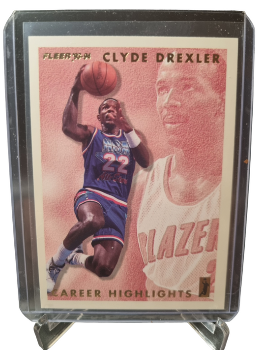 1993-94 Fleer #12 of 12 Clyde Drexler Career Highlights Gold