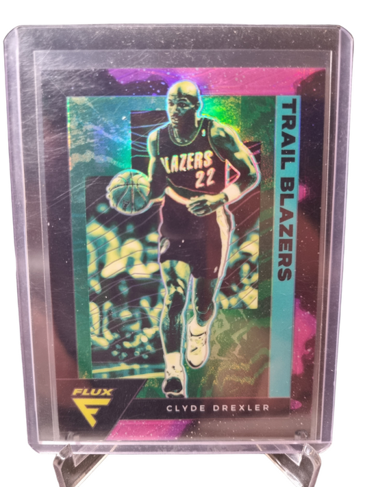 2020-21 Panini Flux #187 Clyde Drexler Purple Prizm 31/75