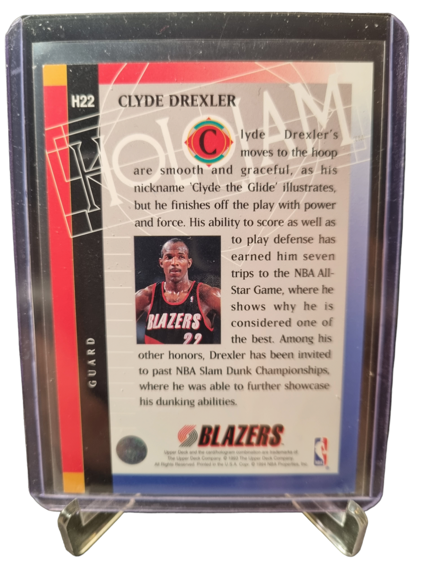 1993 Upper Deck #H22 Clyde Drexler Holo-Jam