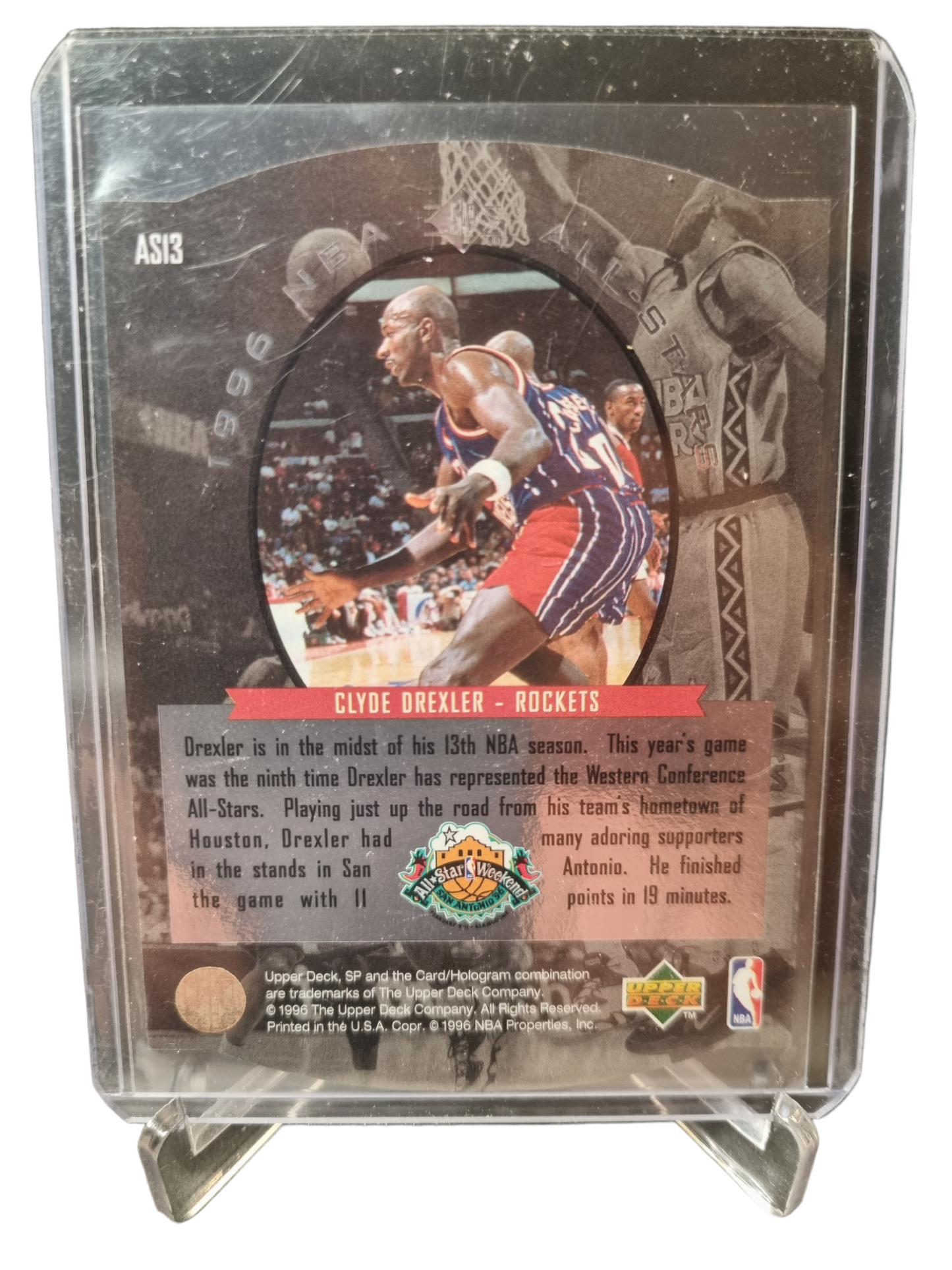 1996 Upper Deck #AS13 Clyde Drexler 1996 NBA All-Stars Silver Die Cut