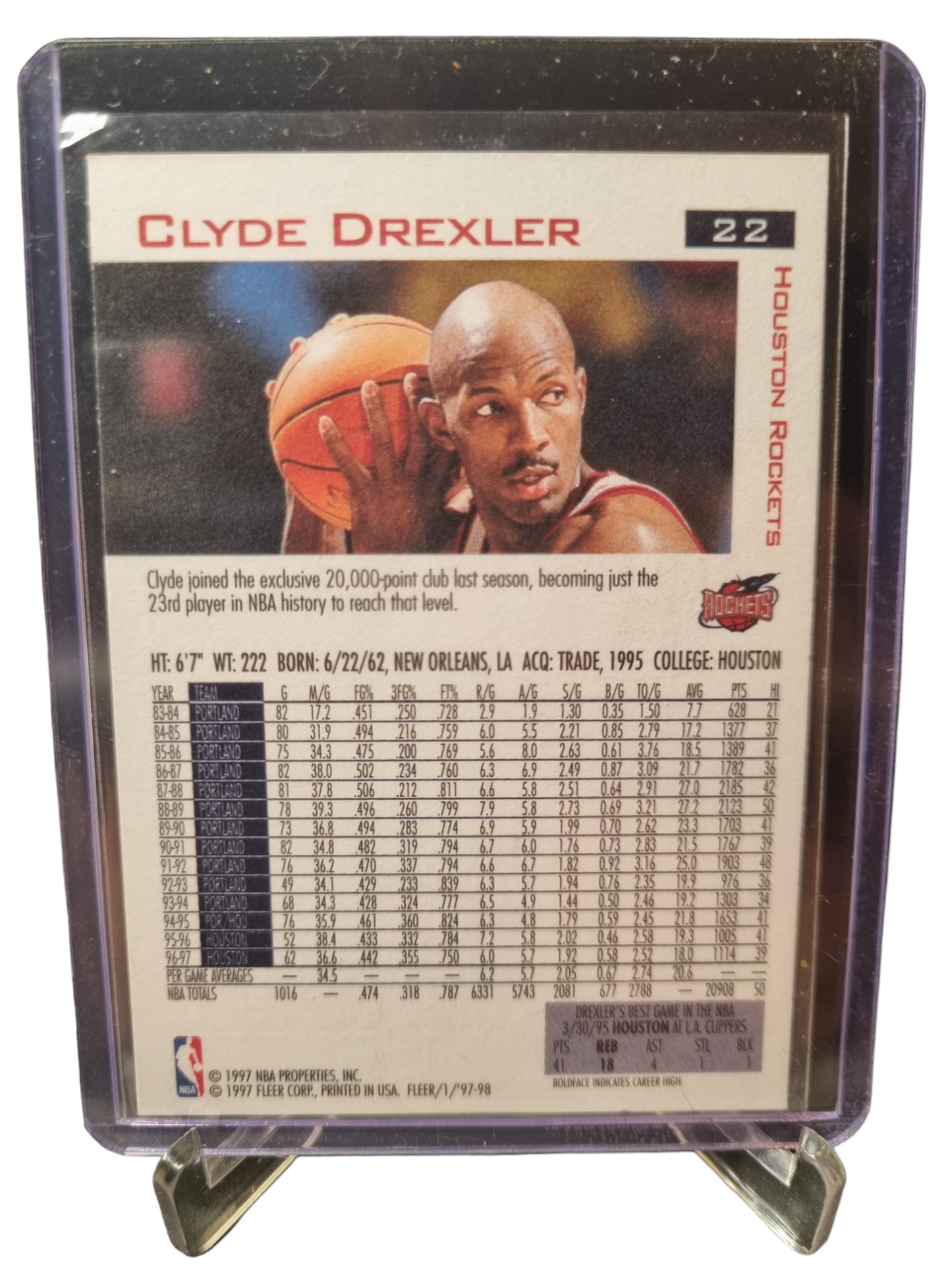 1997-98 Fleer #22 Clyde Drexler All-Star 1997 Game