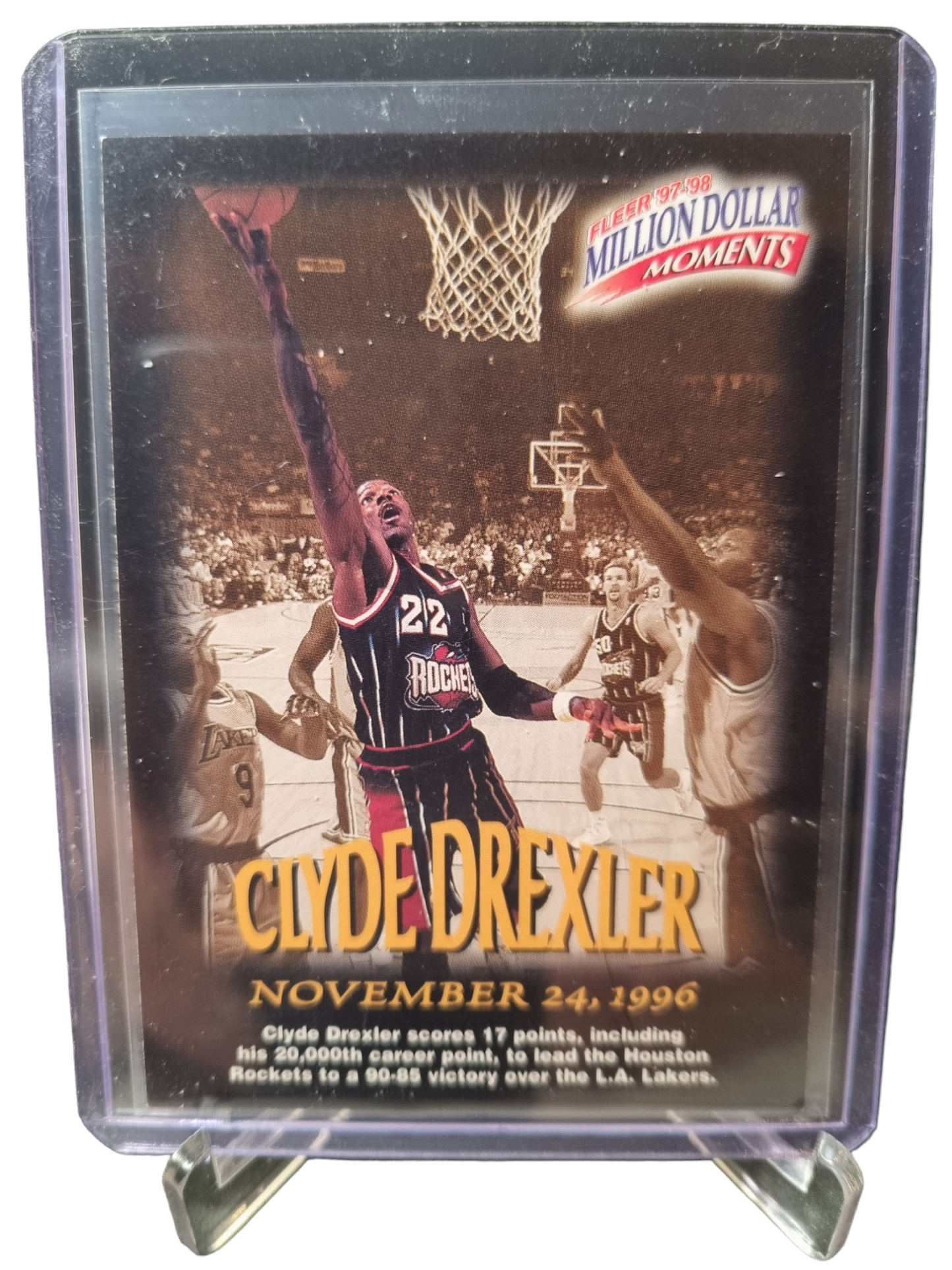 1997 Fleer #6 of 50 Clyde Drexler Million Dollar Moments