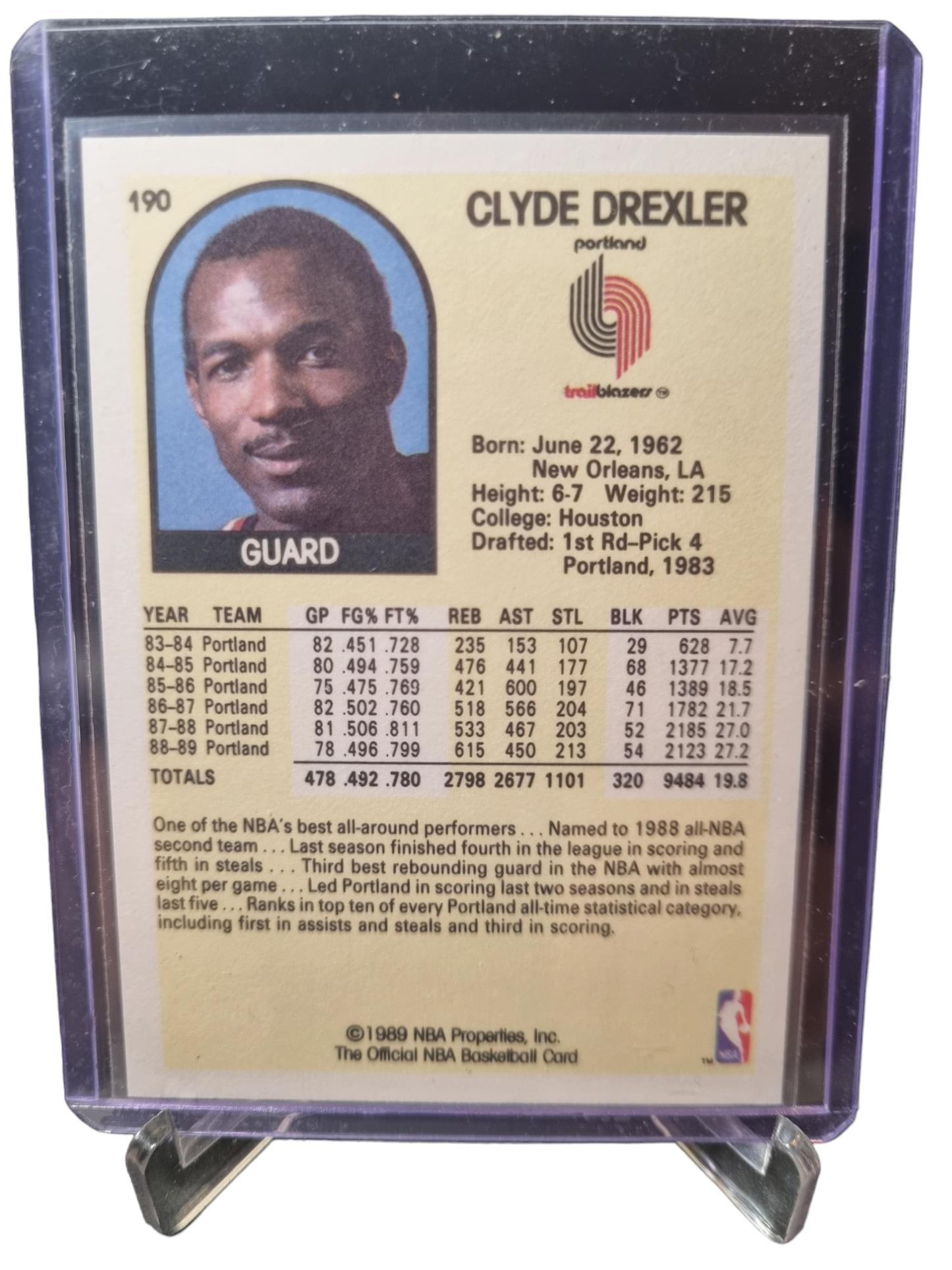 1989 Hoops #190 Clyde Drexler
