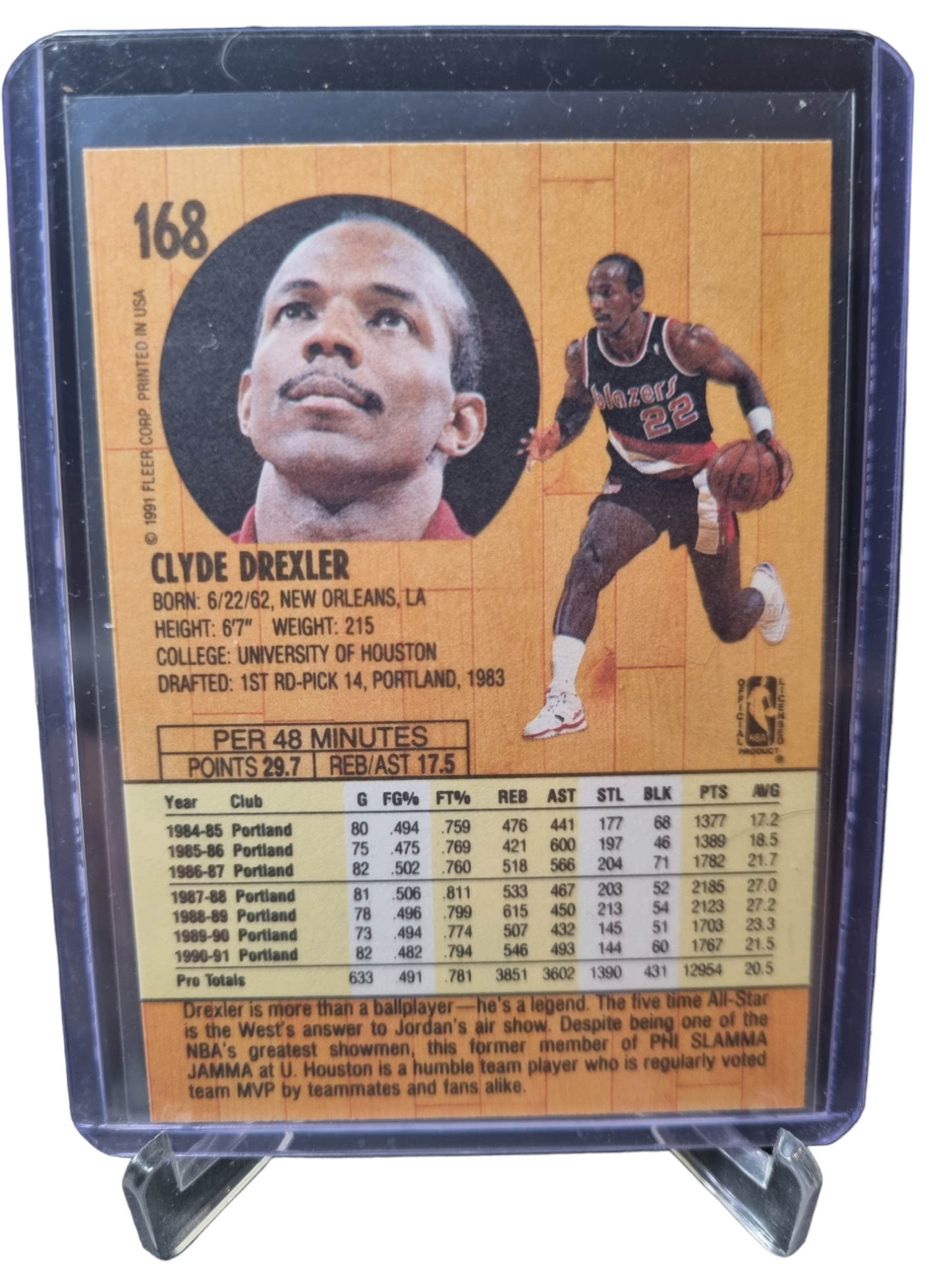 1991 Fleer #168 Clyde Drexler