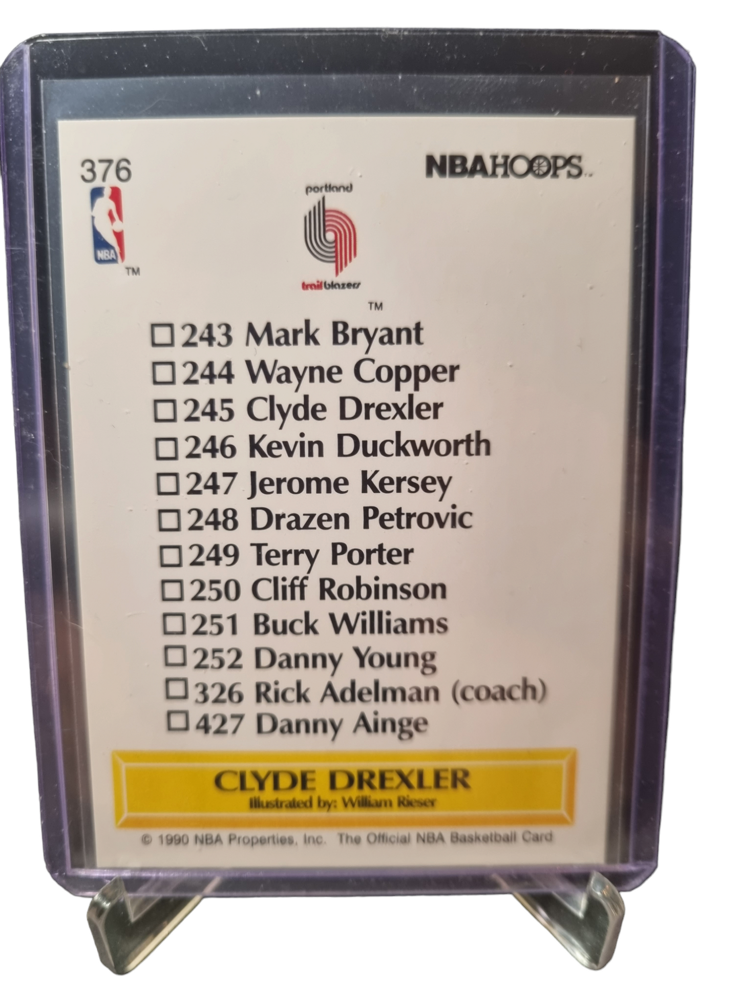 1990 Hoops #376 Clyde Drexler Checklist