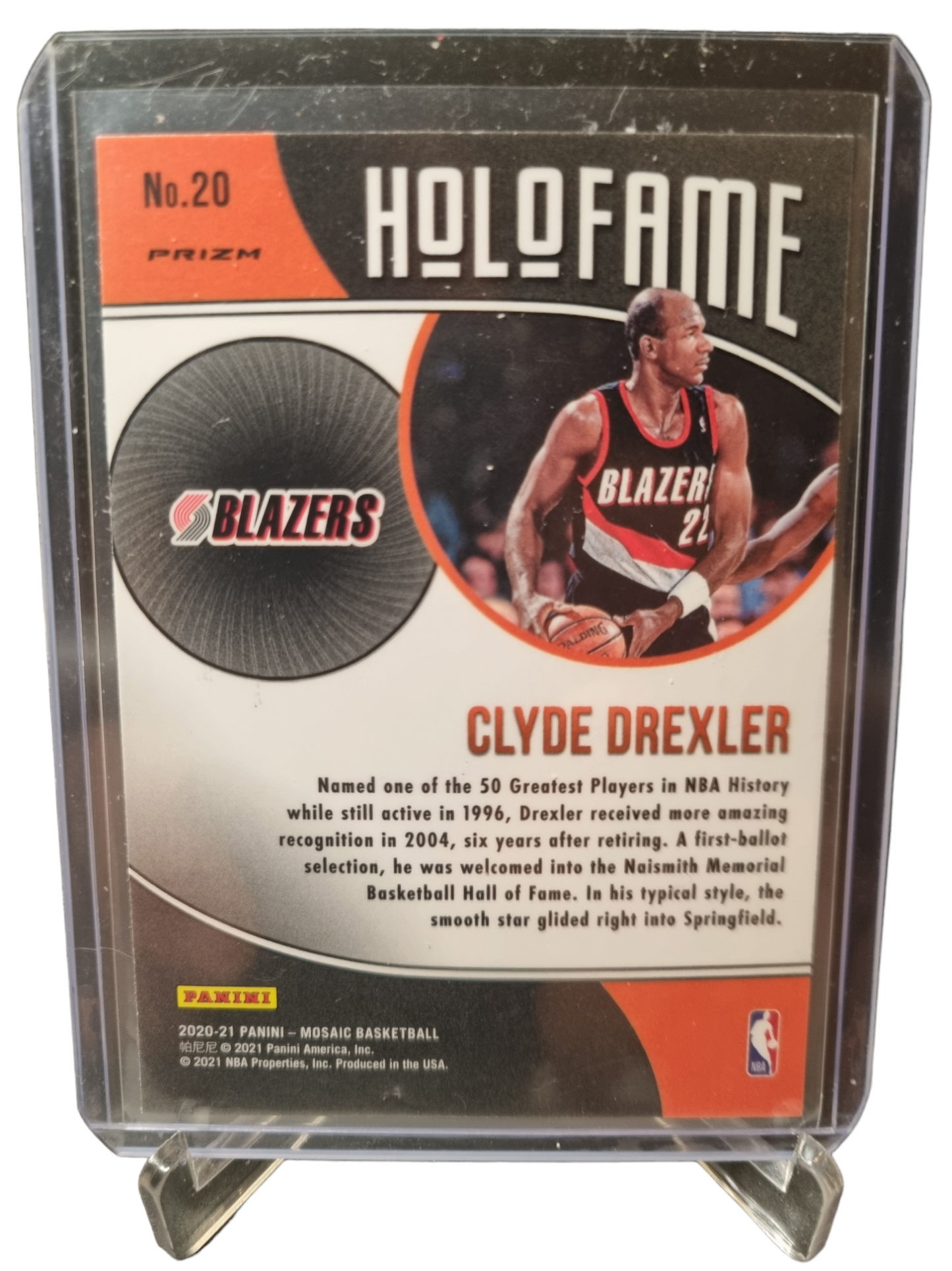 2020-21 Panini Mosaic #20 Clyde Drexler Holo-Fame