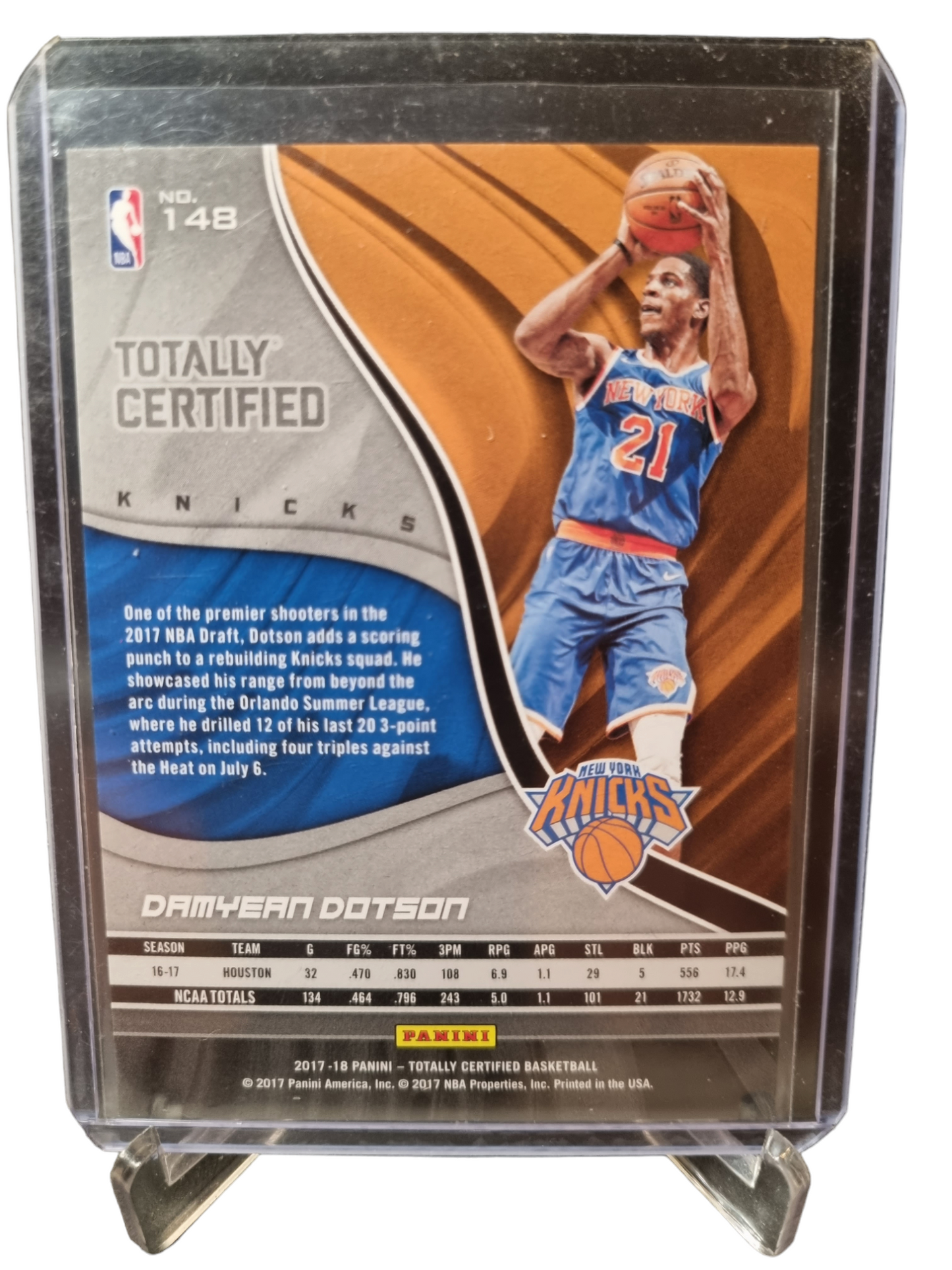 2017-18 Panini Totally Certified #148 Damyean Dotson Rookie Card 107/199