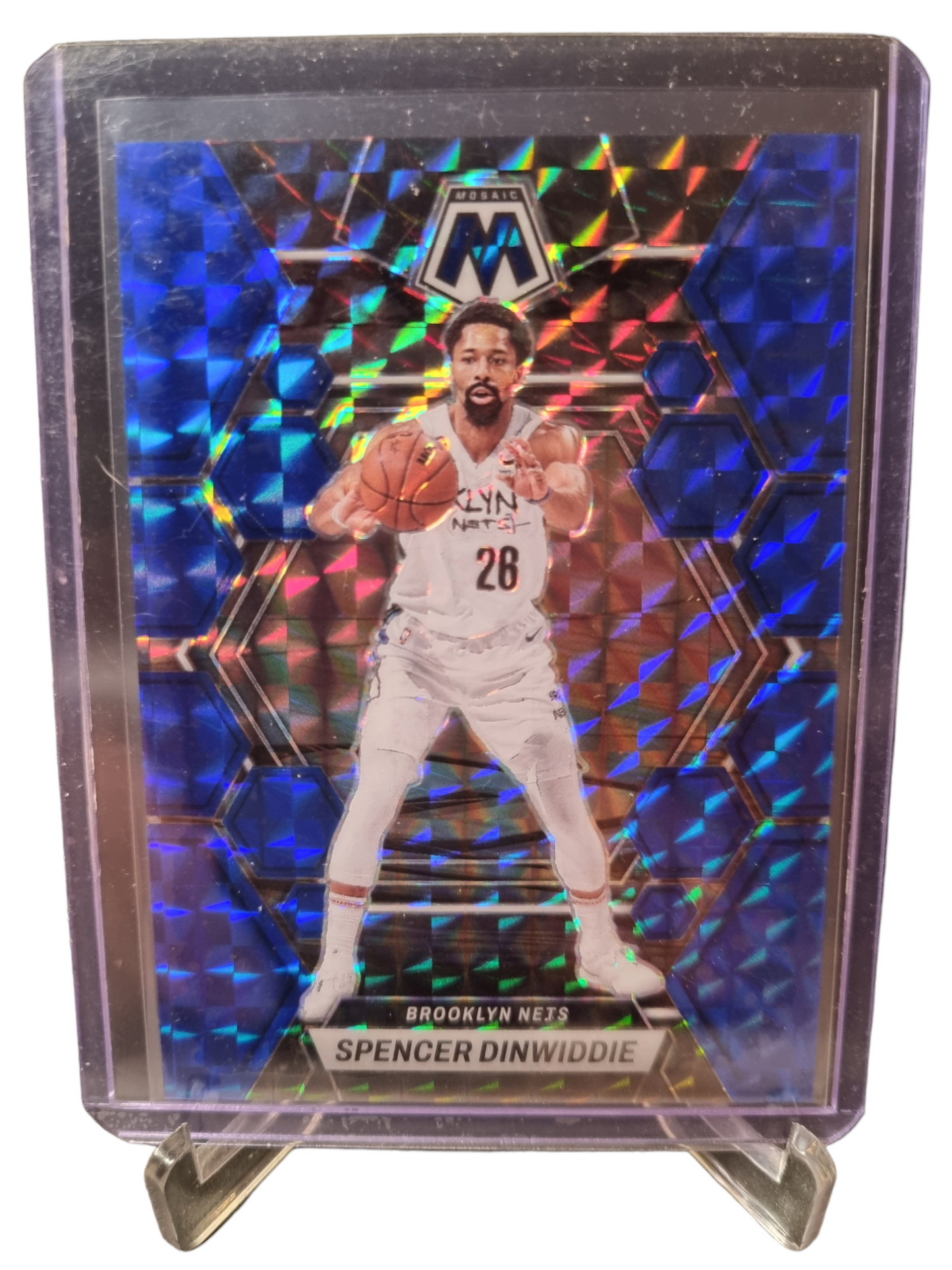 2022-23 Panini Mosaic #16 Spencer Dinwiddie Blue Prizm 010/199