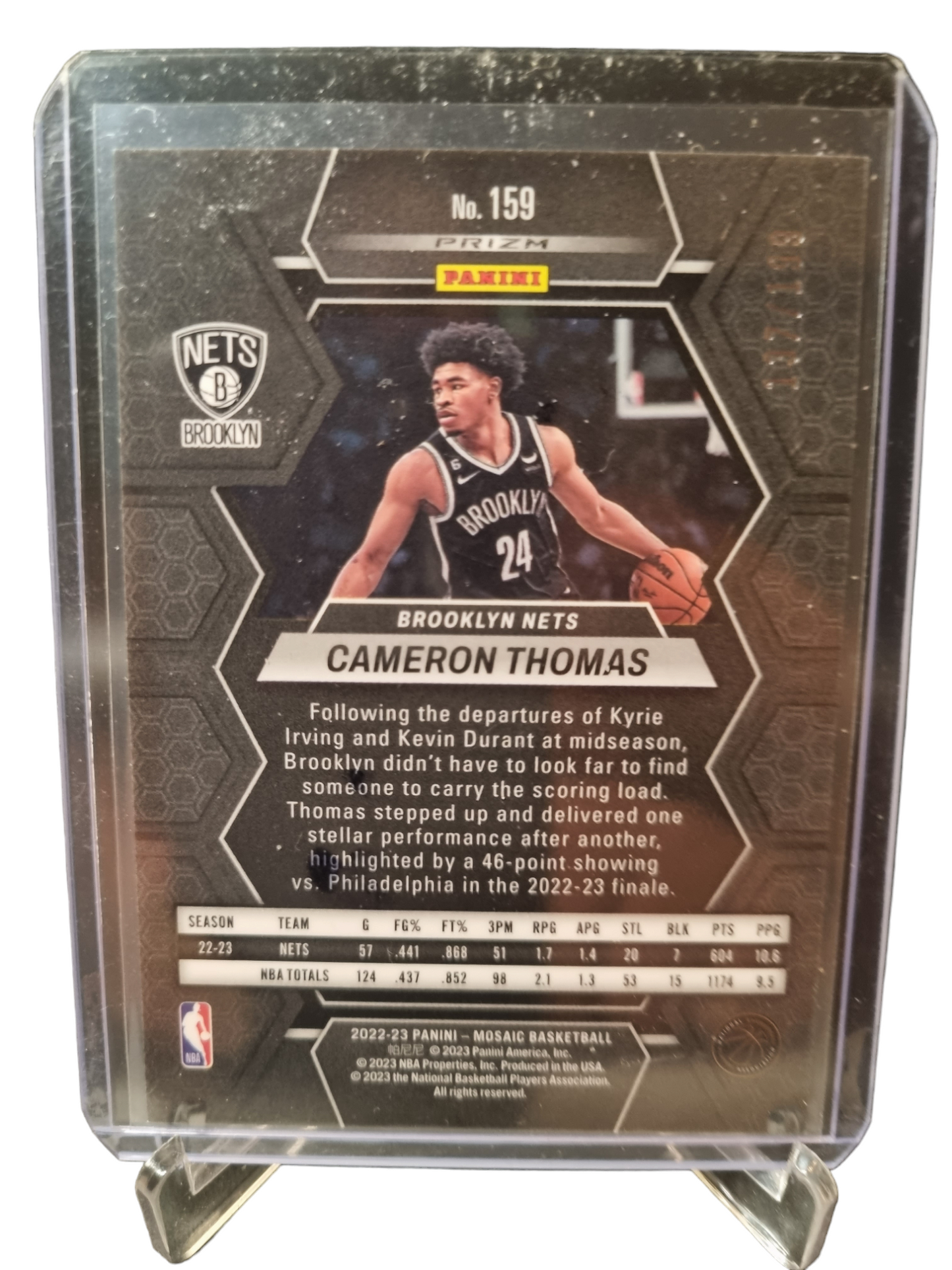 2022-23 Panini Mosaic #159 Cameron Thomas Blue Prizm 137/199