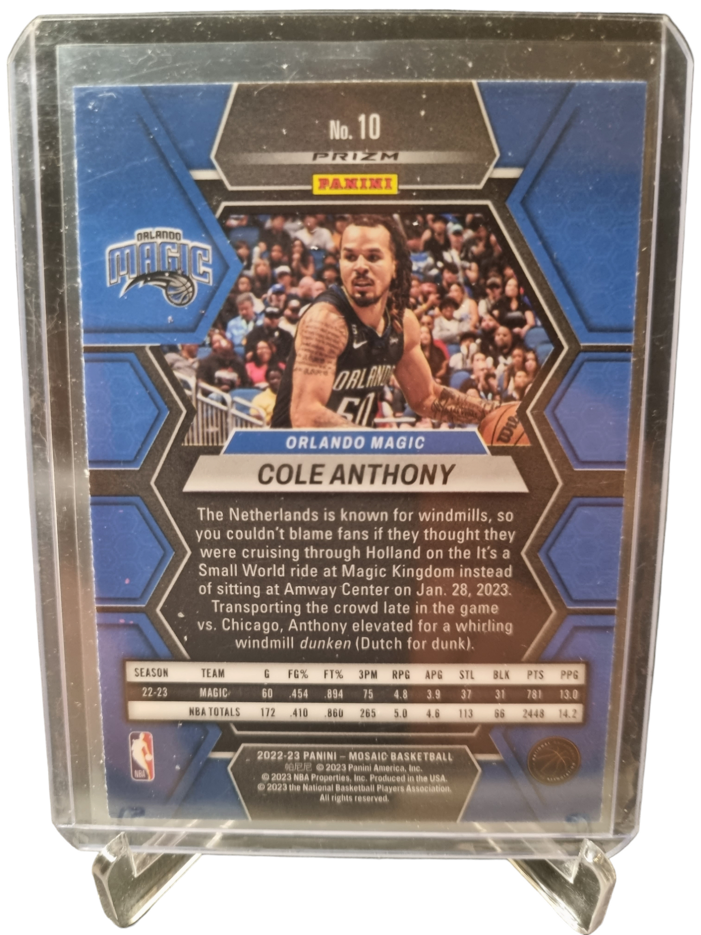 2022-23 Panini Mosaic #10 Cole Anthony Red Mosaic Prizm