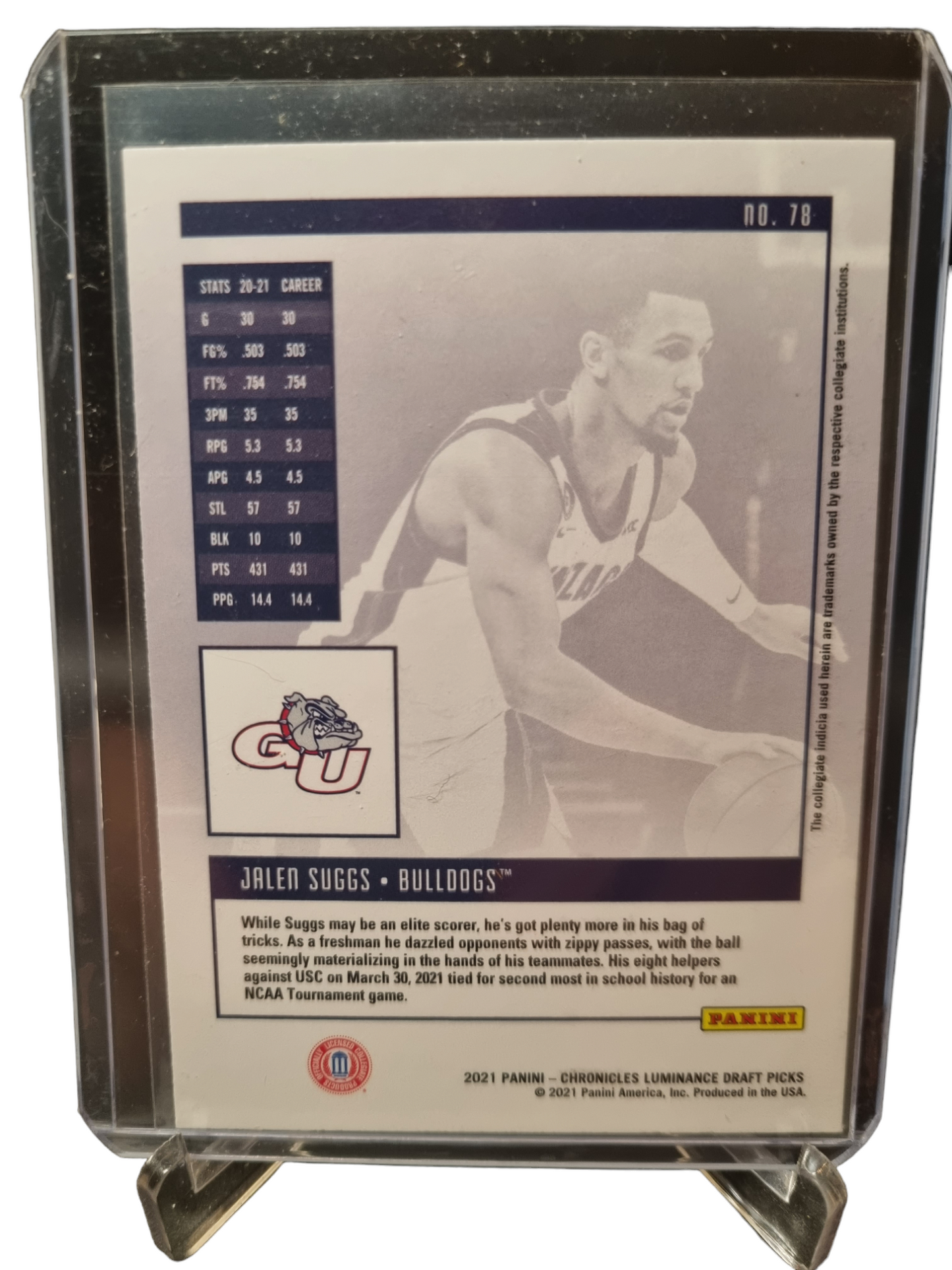 2021-22 Panini Chronicles Luminance #78 Jalen Suggs Rookie Card Draft Picks