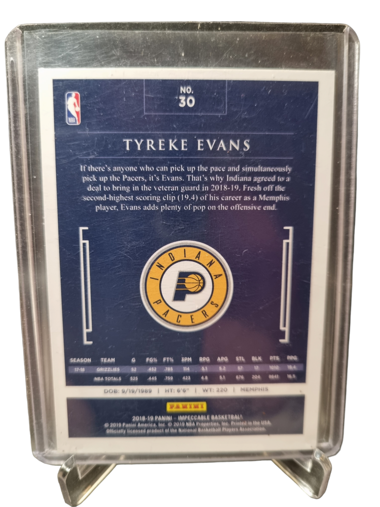 2018-19 Panini Impeccable #30 Tyreke Evans 30/49