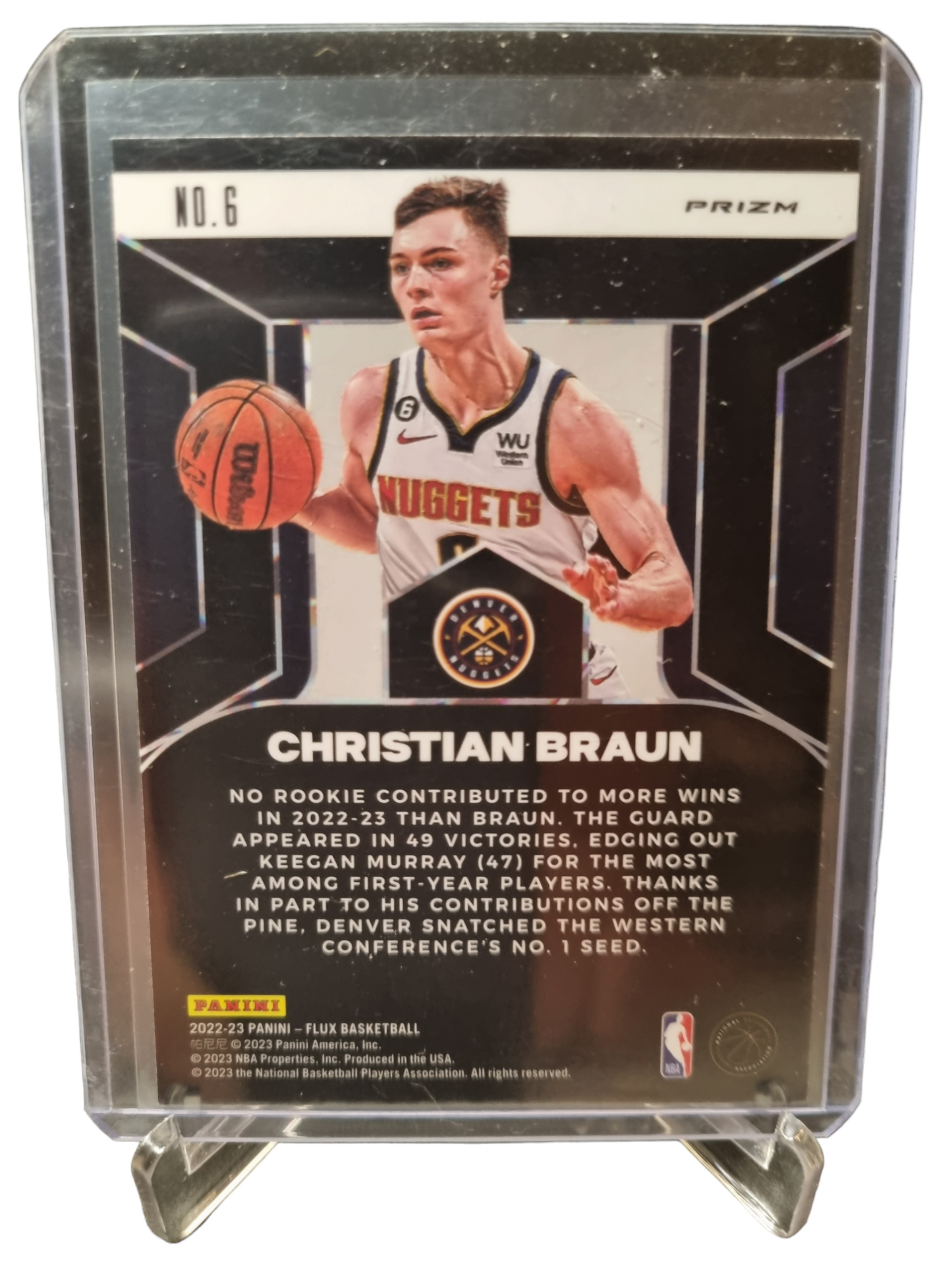 2022-23 Panini Flux #6 Christian Braun Rookie Card Influx Silver Prizm