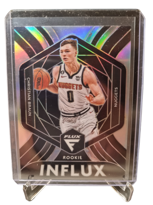 2022-23 Panini Flux #6 Christian Braun Rookie Card Influx Silver Prizm