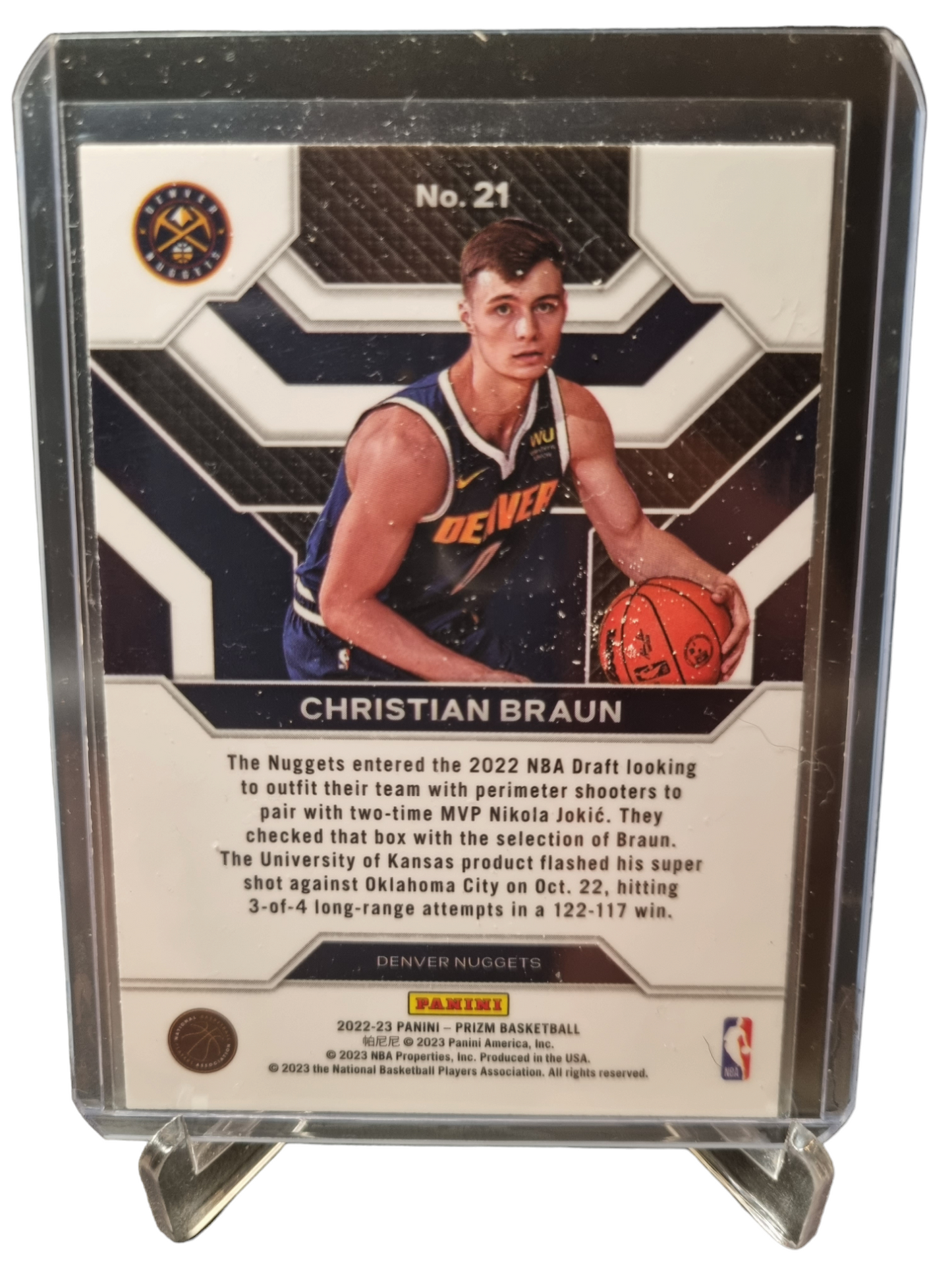 2022-23 Panini Prizm #21 Christian Braun Rookie Card Emergent