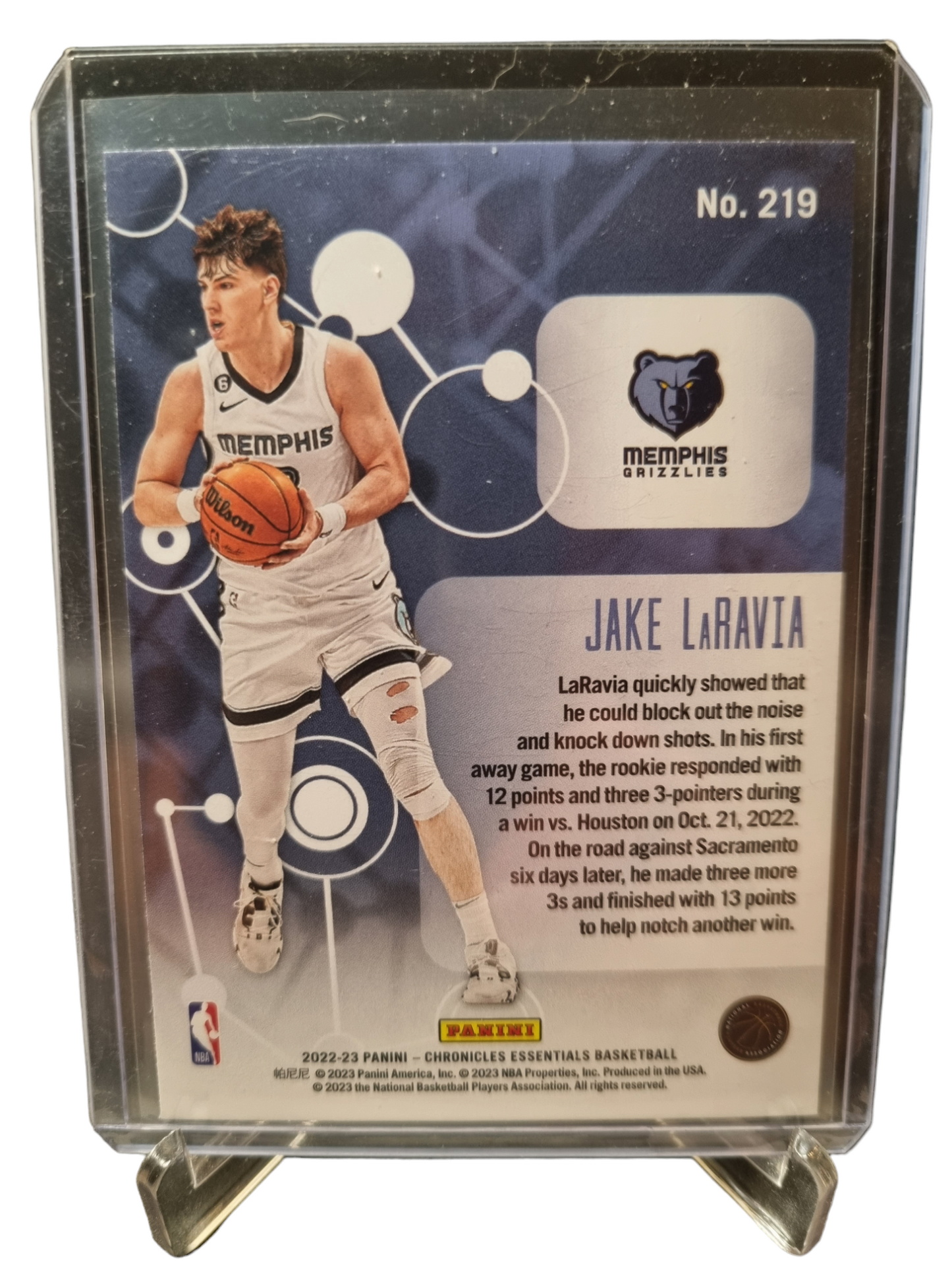 2022-23 Panini Chronicles Essentials #219 Jake LaRavia Rookie Card Asia