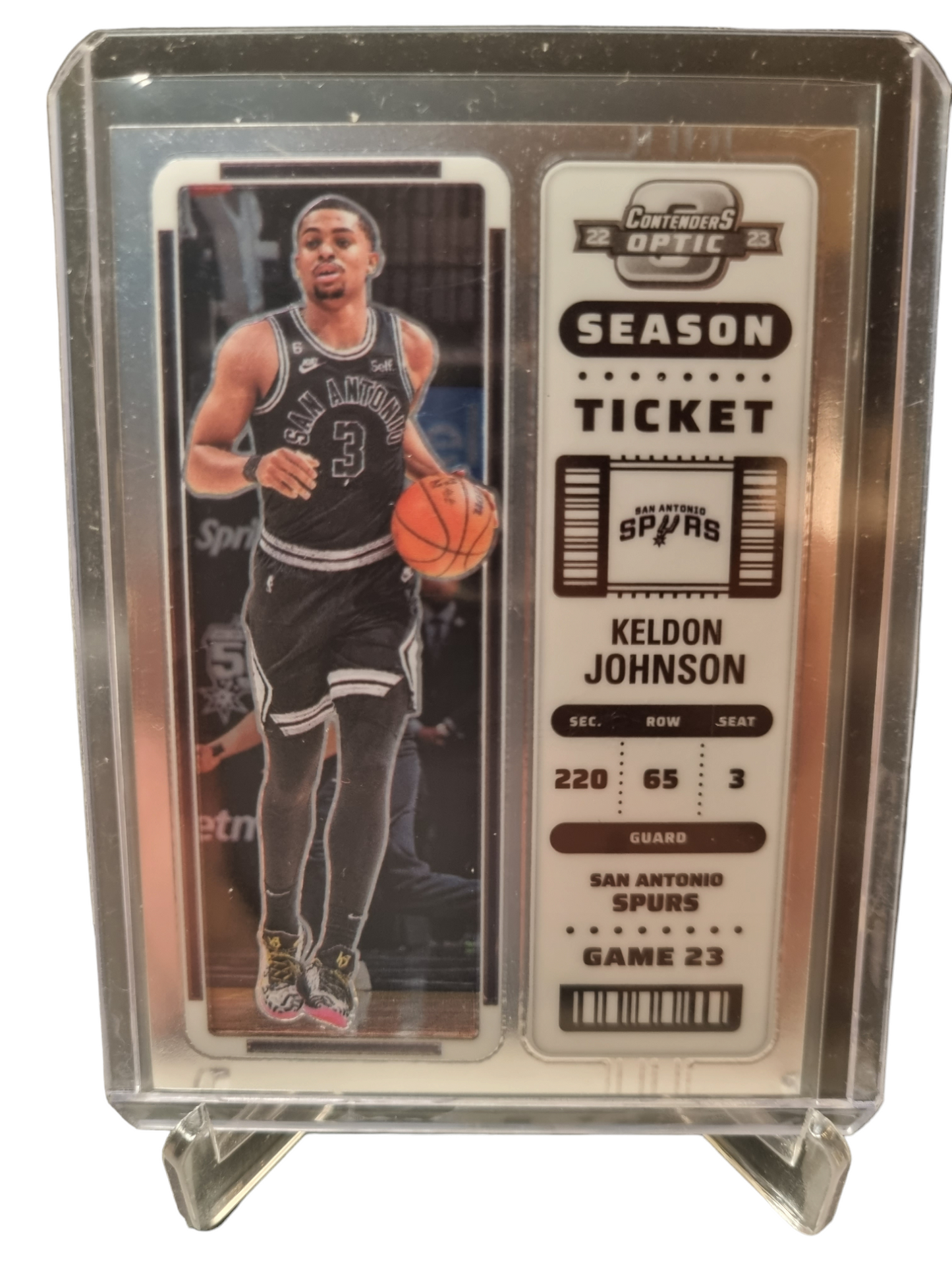 2022-23 Panini Contenders Optic #57 Keldon Johnson Season Ticket Silver