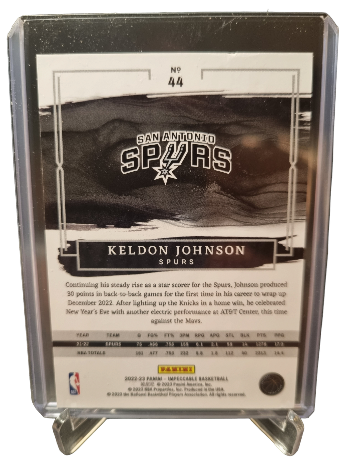 2022-23 Panini Impeccable #44 Keldon Johnson 44/99