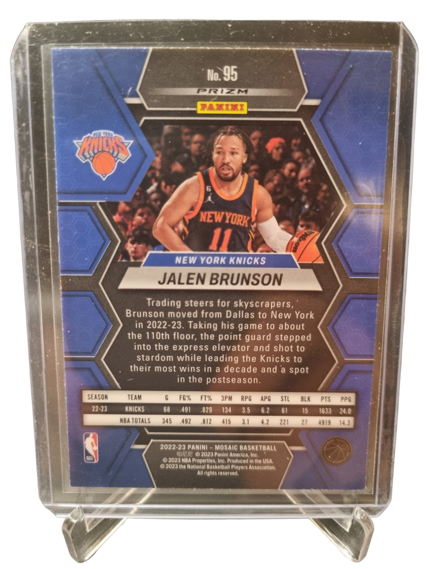 2022-23 Panini Mosaic #95 Jalen Brunson Silver Prizm