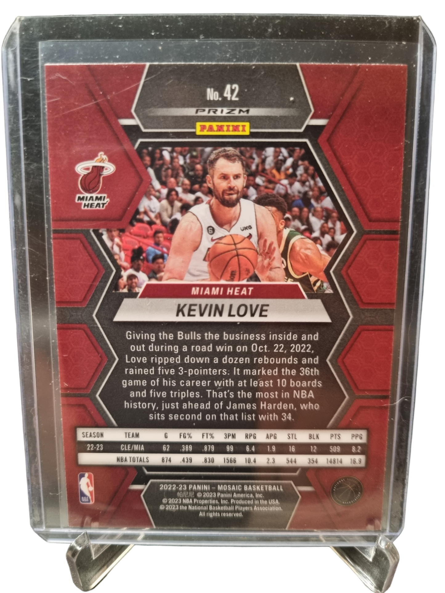 2022-23 Panini Mosaic #42 Kevin Love Mosaic Prizm