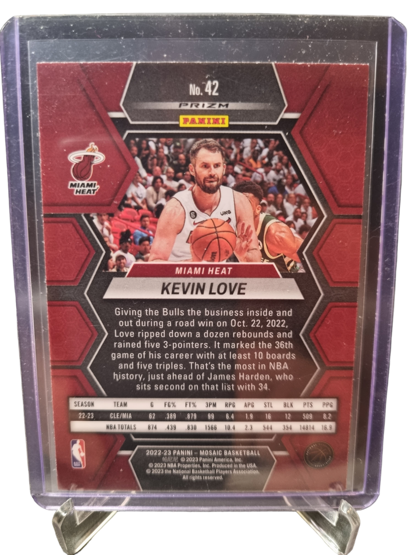 2022-23 Panini Mosaic #42 Kevin Love Mosaic White Glitter Prizm