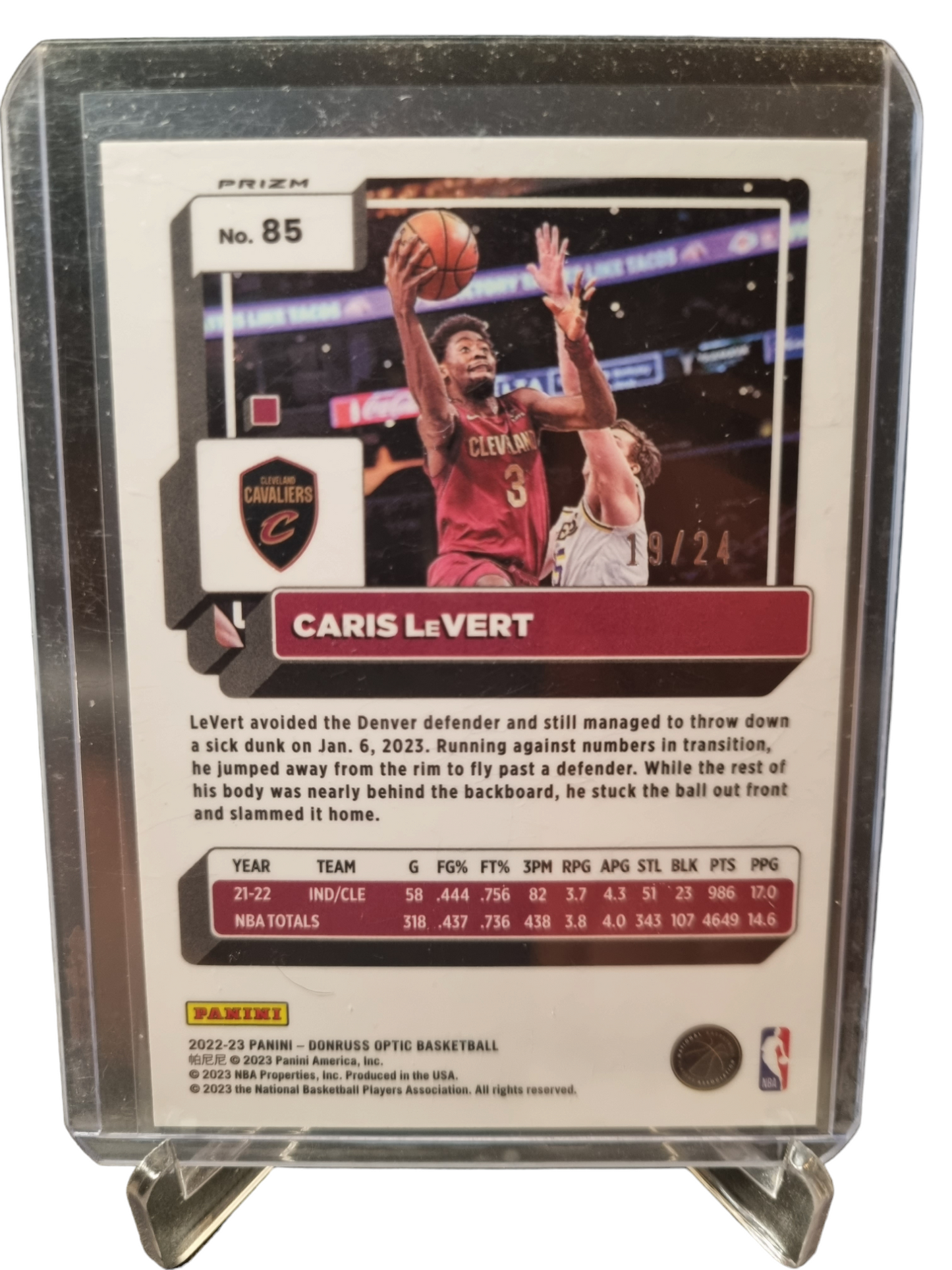 2022-23 Donruss Optic #85 Chris LeVert Blue Prizm 19/24