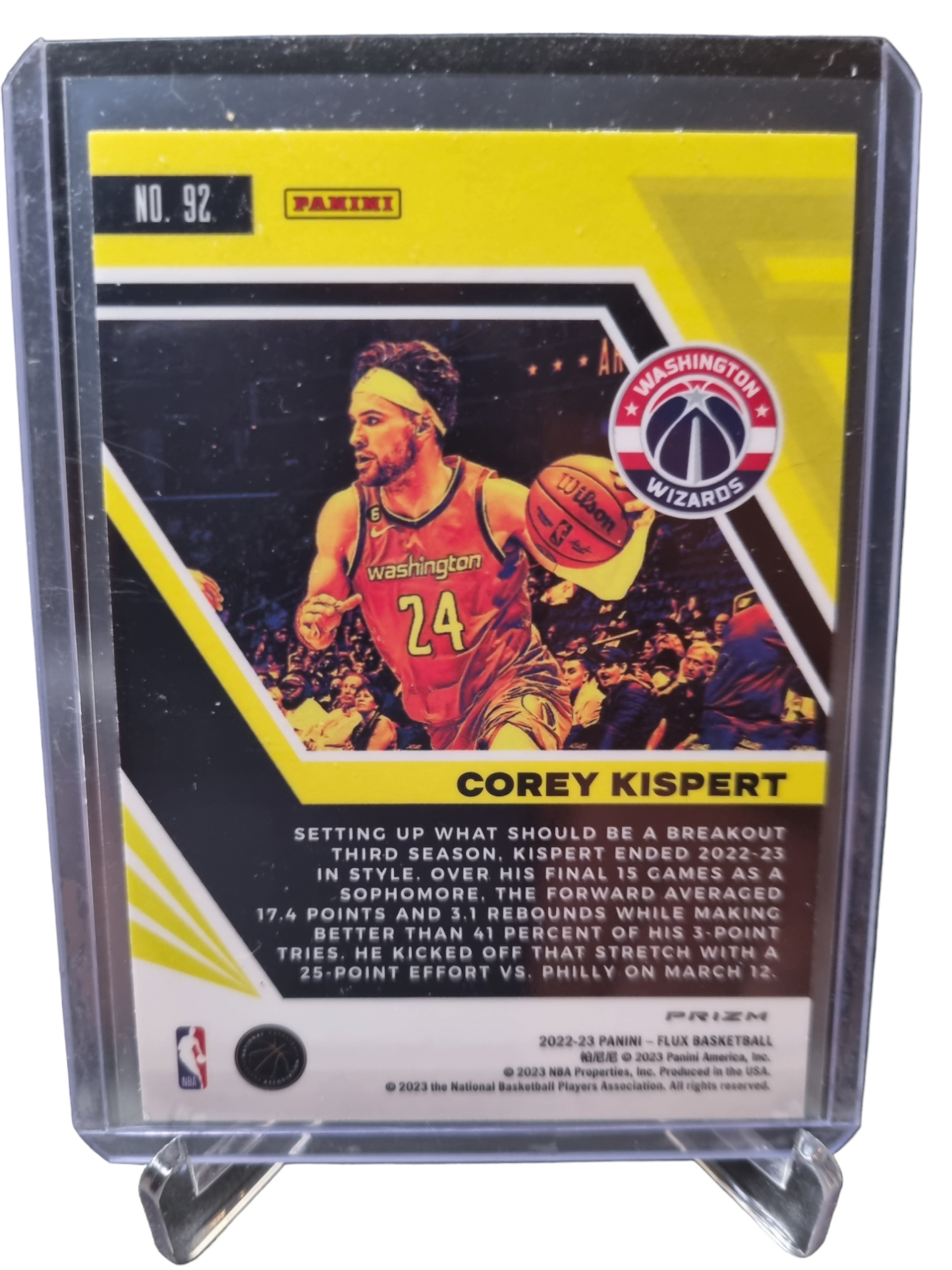 2022-23 Panini Flux #92 Corey Kispert Blue Prizm