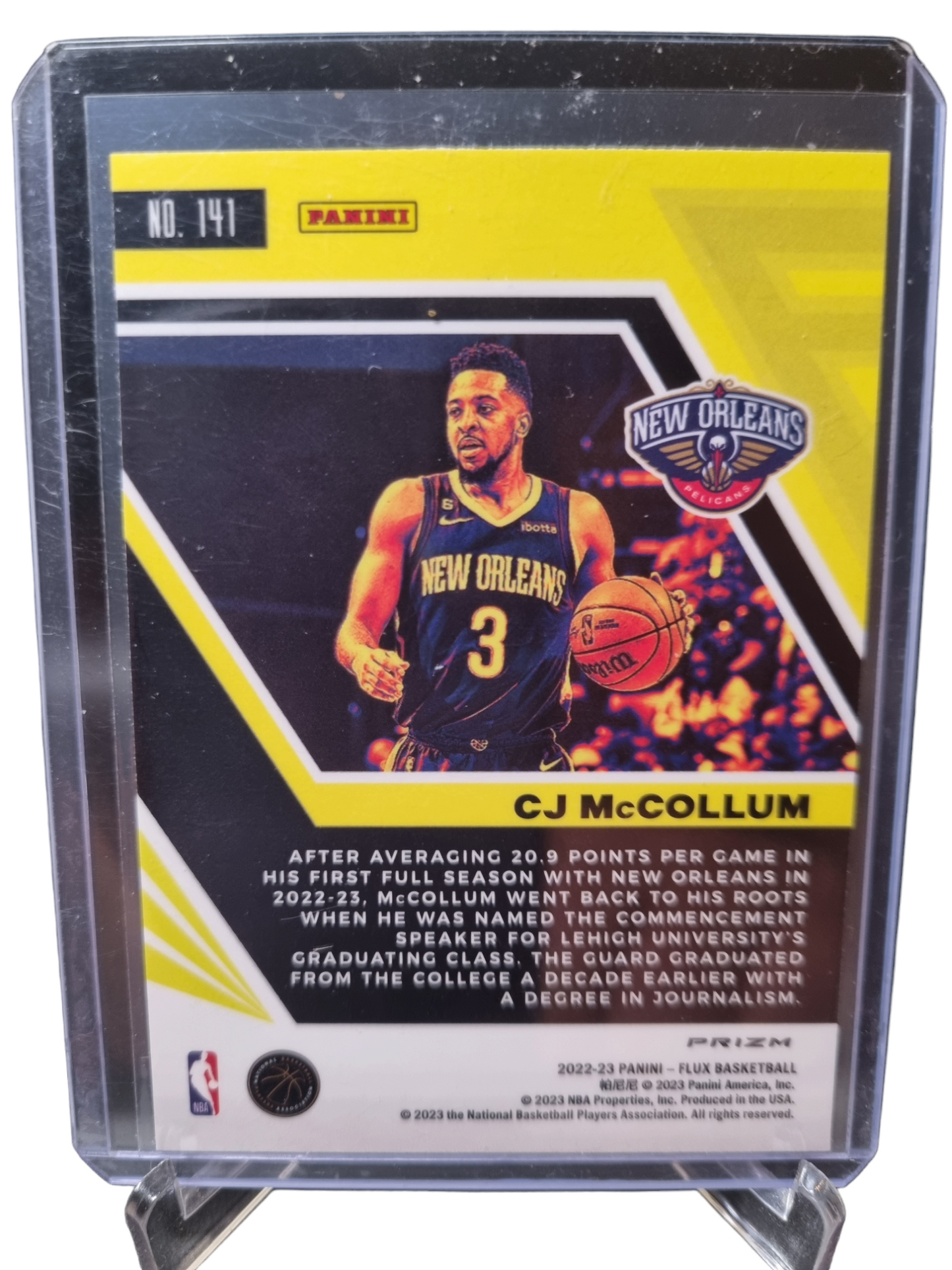 2022-23 Panini Flux #141 CJ McCollum Yellow/Orange Prizm